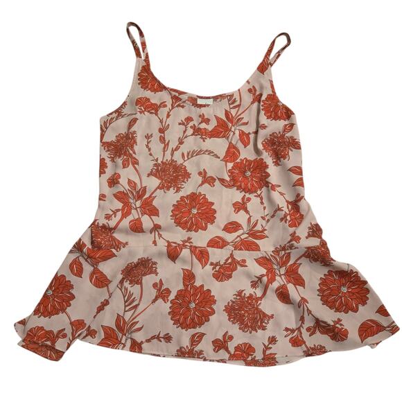 Cabi Womens Shirt Size Medium Peplum Floral Print Spaghetti Strappy Feminine - Picture 1 of 6